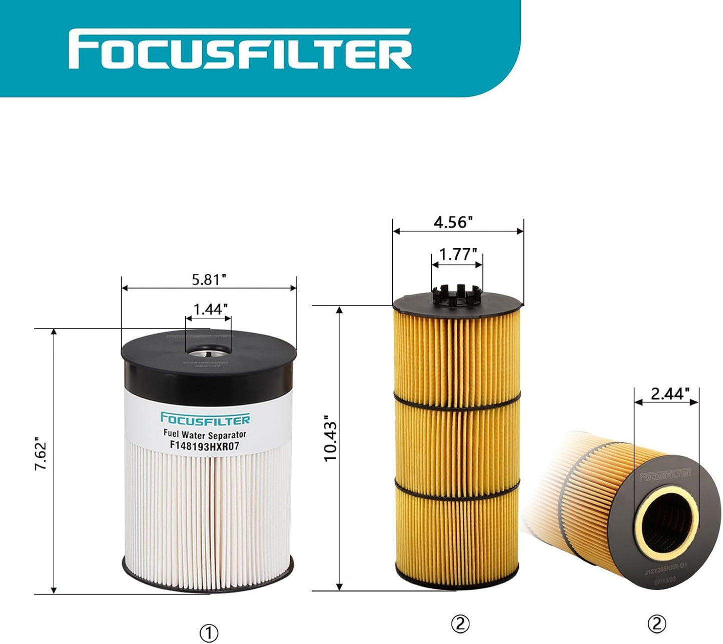 FS19915 Fuel Water Separator Filter and LF17511 Oil Filter Replace A0000903651 P551011 PF9804 A4720921205 A4731800909 P7505 P551005 A4721800109 Compatible with ISX DD13 DD15 DD16 Detroit Diesel Engine