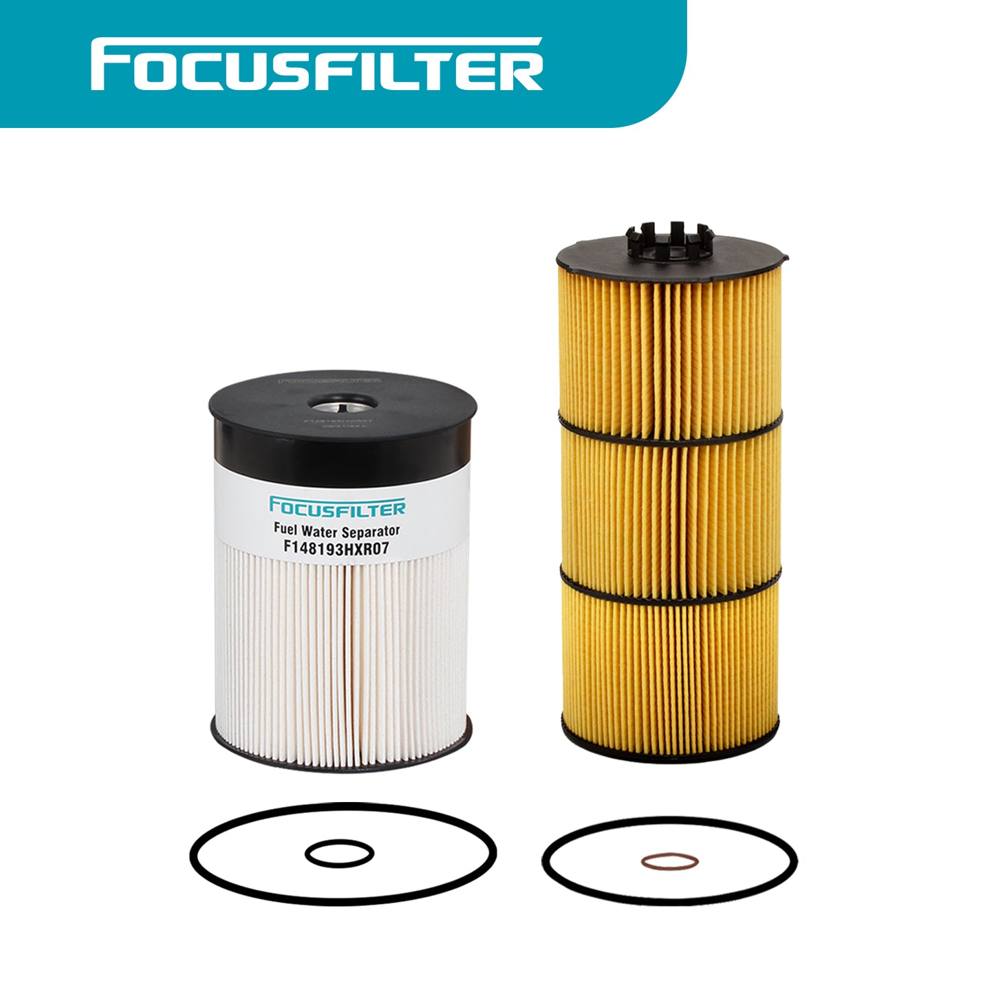 FS19915 Fuel Water Separator Filter and LF17511 Oil Filter Replace A0000903651 P551011 PF9804 A4720921205 A4731800909 P7505 P551005 A4721800109 Compatible with ISX DD13 DD15 DD16 Detroit Diesel Engine
