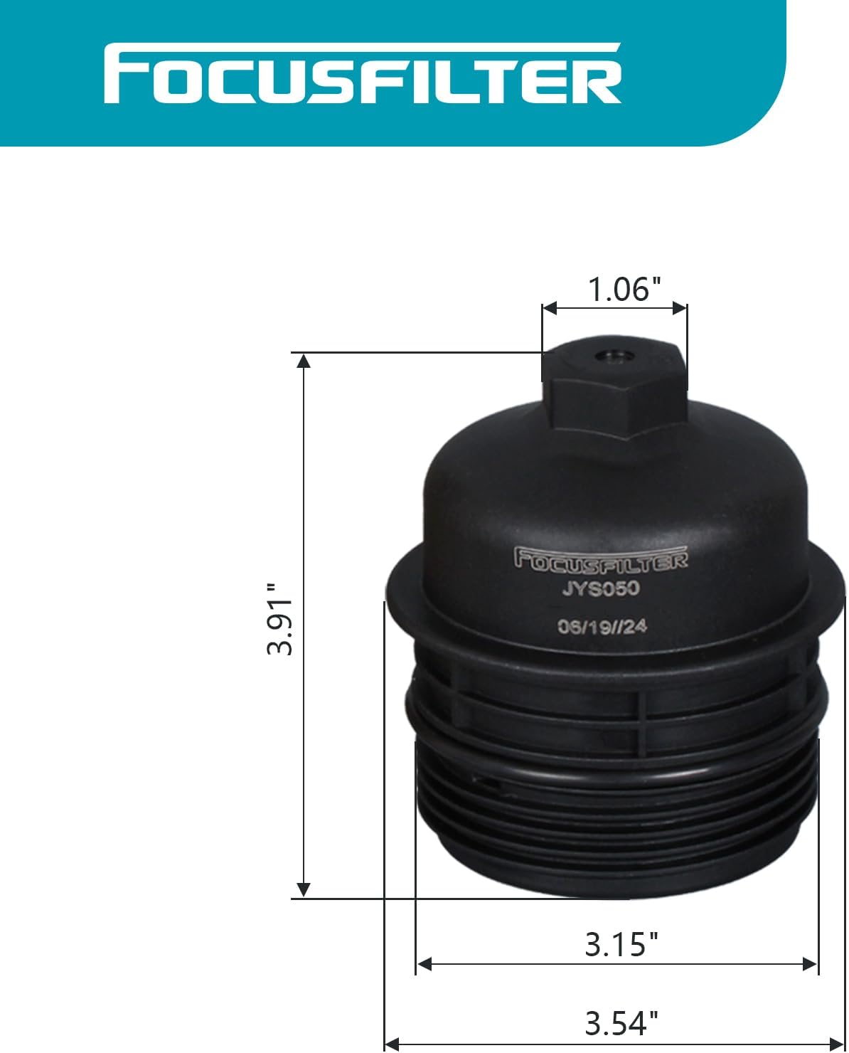 917-493 Oil Filter Cap - Plastic Compatible with Select Hyundai/Kia Models 3.8L-V6 H-YUNDAI GENESIS COUPE 2010-2016 263503C701