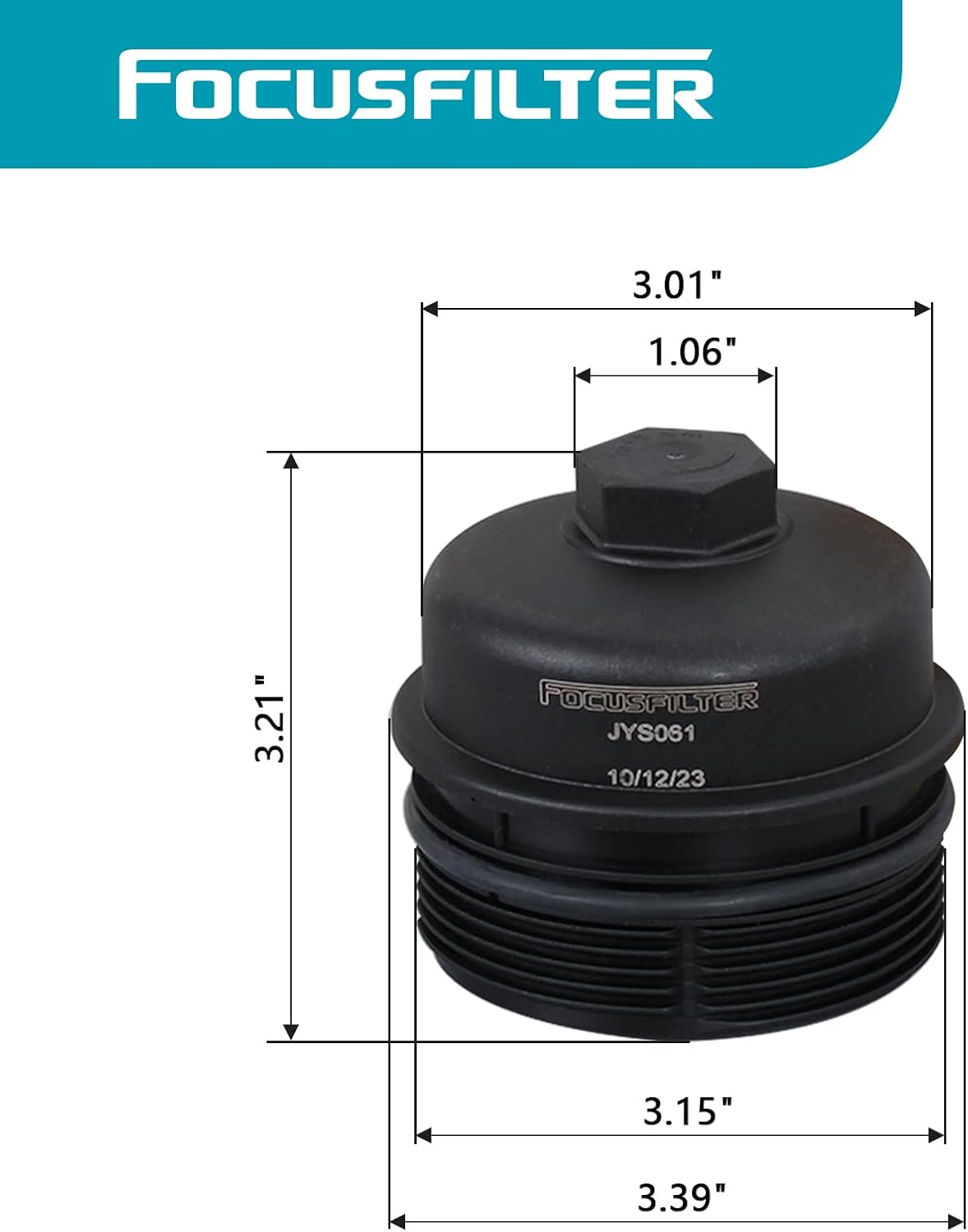 BB3Q6737BA 1720609 Oil Filter Housing Cap Compatible with BT-50 FORD RANGER Replace 173447, 84615, 1.3117