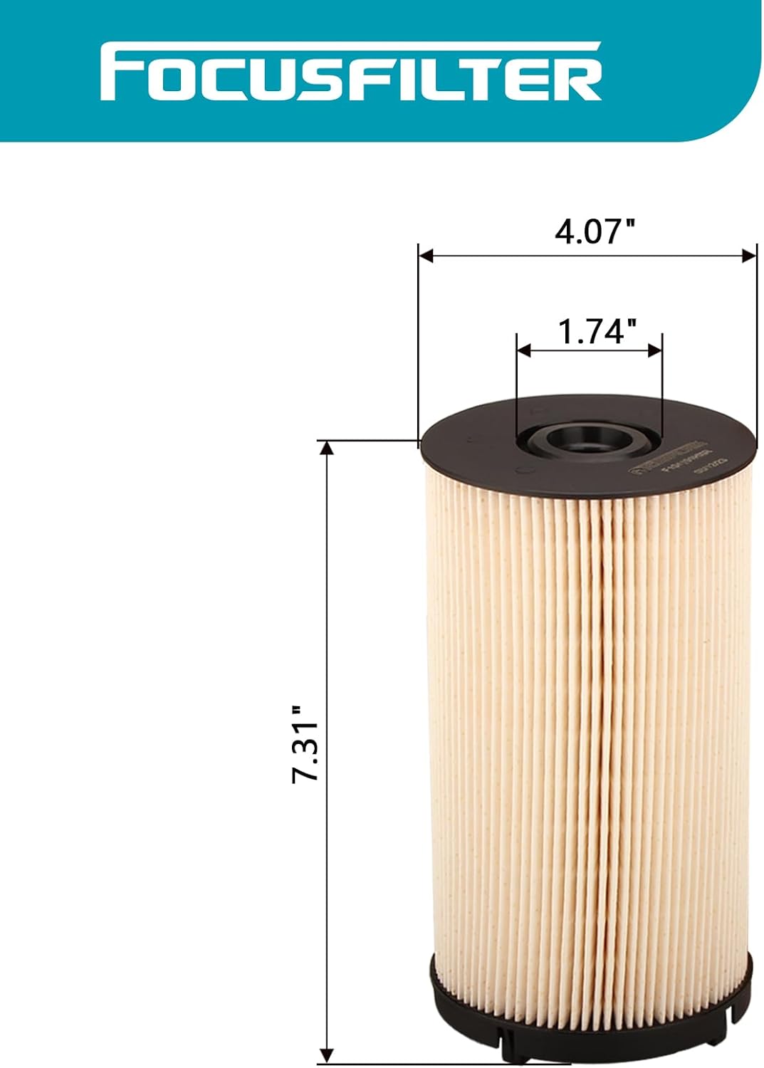 K37-1004 Fuel Filter Replace PFF61653 PF9928 FS36401 P557004 WF10249 L9094F Compatible with 2010-2014 Peterbilt Trucks EPA MX13 Euro 3 MX13