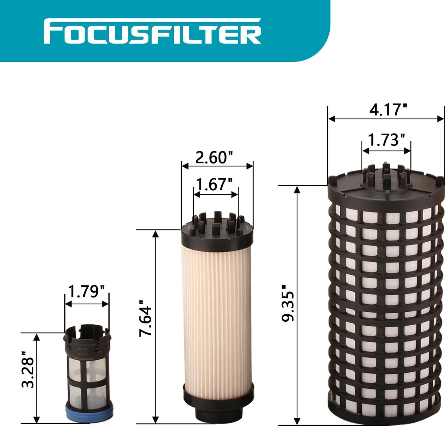 PF9924 Fuel Filter Kit Replace PF9806 KIT A0000904251 33849 FK48555 P550954 L5091F FK48556 Compatible with Detroit Diesel DD13 12.8L DD15 14.8L DD16 15.6L Engines