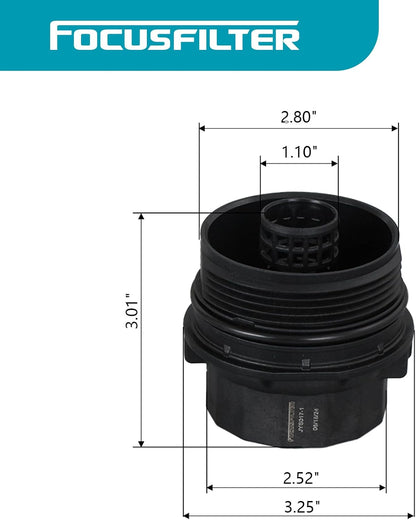 15620-37010 Oil Filter Housing Cap Assembly 1562037010 Fits for 2009-2016 To-yota Co-rolla Matr-ix Pr-ius 2011-2016 CT200h S-cion xD iM Replaces 917-039 19185631 ENP4118