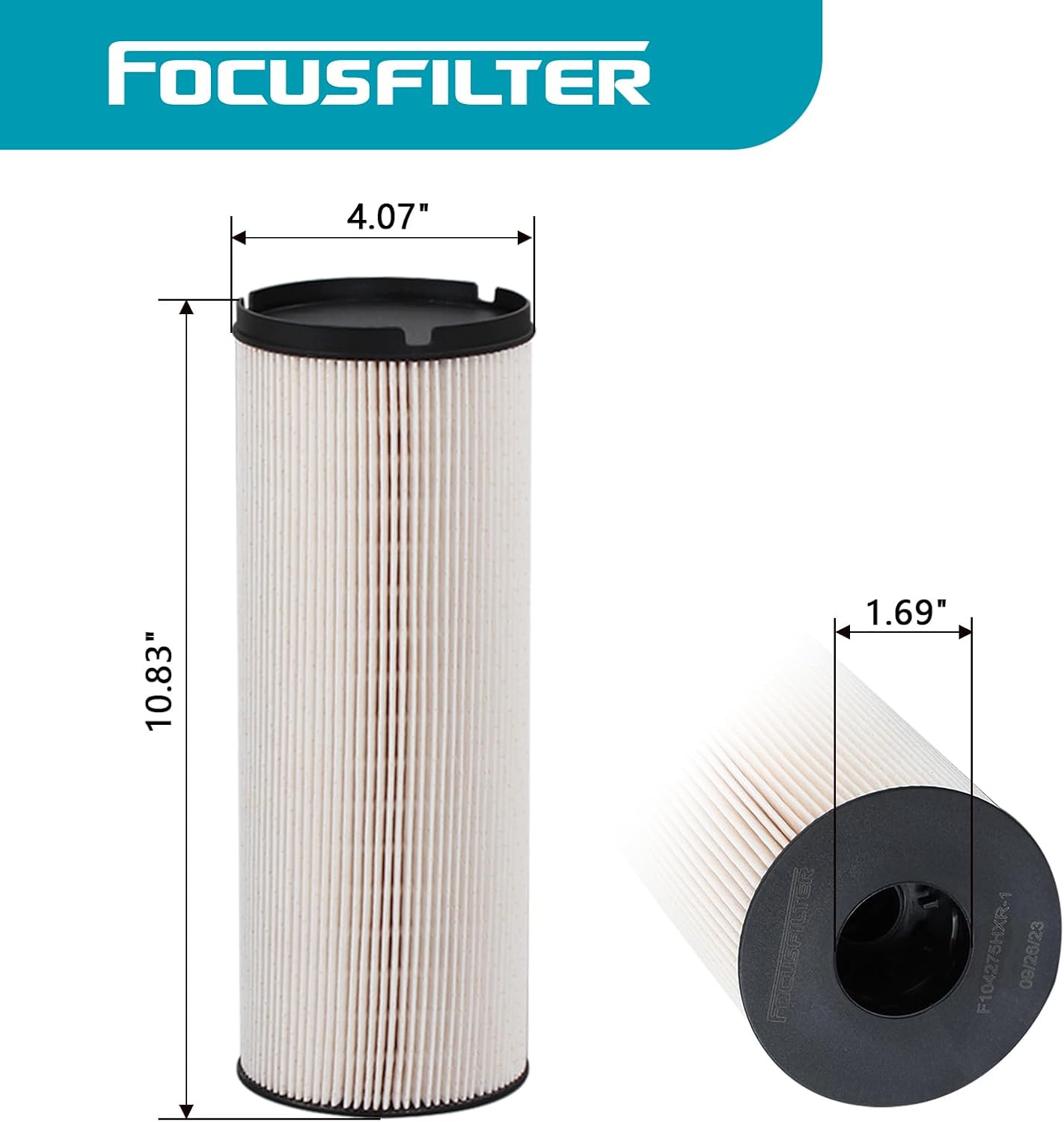 K37-1021 Fuel Filter Replace L5113F PF46236 FS20207 WF10566 R6176XL10 Compatible with 2013-2020 Peterbilt T680 Base Straight Truck/Tractor Truck/Gliders Turbocharged EPA 17 ISX-15 ISX-12