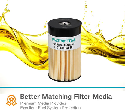 FS19905G L9729F/L9905FXL Fuel Water Separator Filter 50 micron Compatible with Fleetguard Cummins Vnl Truck Replace 382134 FS550853 33709 P550853 PF46092
