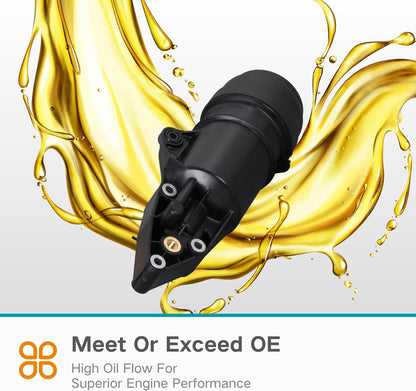 06E115405A 06E115405C 06E115405K Oil Filter Housing Cap Assembly Compatible with Audi A4 2005-2008, A4 Quattro 2005-2012, Q5, Q7, A5 Quattro, A6, A6 Quattro, A7 Quattro, A8