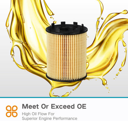 Engine Oil Filter with Seals No.68102241AA/73500049/71765460/71773176/6001073250 for Dart 1.4L 2013-2016 for Fiat 500 1.4L 2012-2019