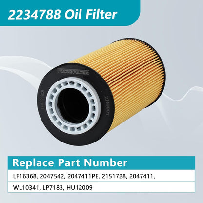 2277129 1852006 Fuel Water Separator Filter,1922496 Oil Filter, 2234788 Oil Filter EPA 17 SERVICE KIT 1922496 HU12009 Compatible with MX11 MX13 EPA13 Engine Peterbilt DAF Truck