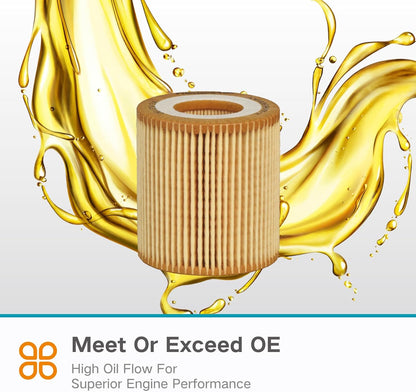 Oil Filter with Gasket BB3Q-6744-BA Compatible with Ford Ranger 2015-2022