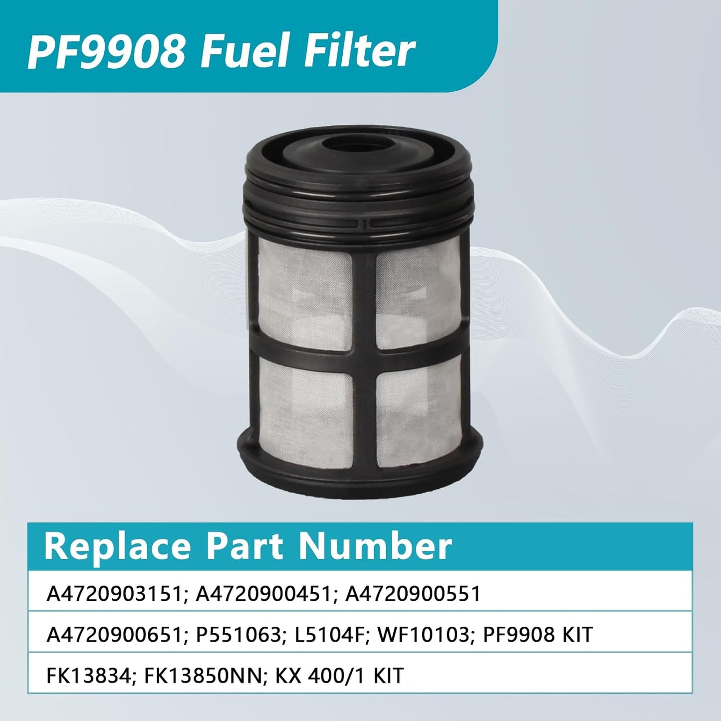 PF9908 P551063 A4720900651 Fuel Filter P551005 LF17511 P7505 Oil Filter P551011 FS19915 PF9804 Fuel Water Separator Filter Replace WF10103 LF17474 Compatible with DD13 DD15 DD16 Detroit Diesel Engine