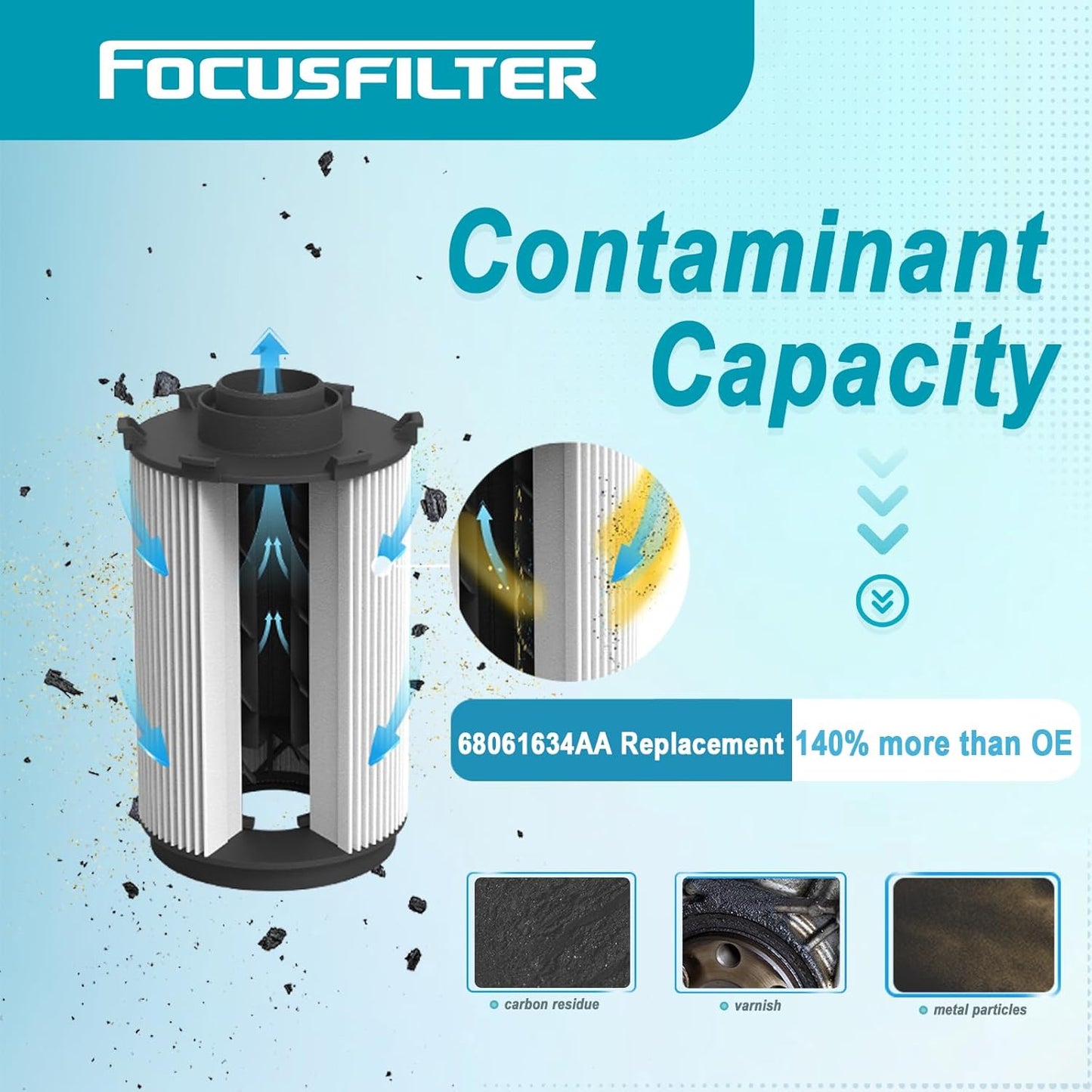 68061634AA Fuel Filter Water Separator Replace 5257768 33733 FS43258 P550908 CS10726 Compatible with 2007-2009 2500 3500 6.7L Diesel, 2008-2009 4500 5500 6.7L Diesel