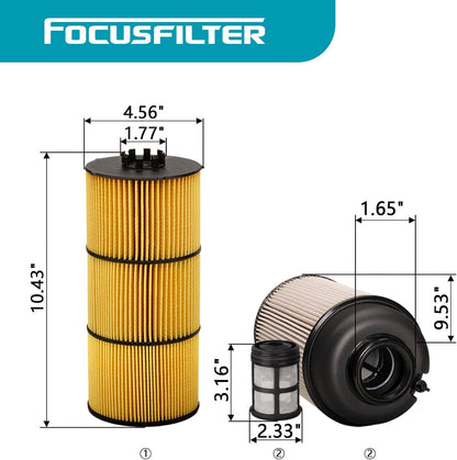 PF9908 Fuel Filter LF17511 Oil Filter Replace A4731800909 P551063 A4720900651 FK13834 L5104F P7505 P551005 LP5090 A4721800509 Compatible with ISX DD13 DD15 DD16 Detroit Diesel Engine